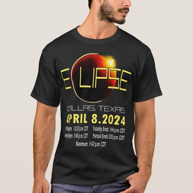 Texas Solar Eclipse 2024 Solar Eclipse Funny Texas T-Shirt (Front)