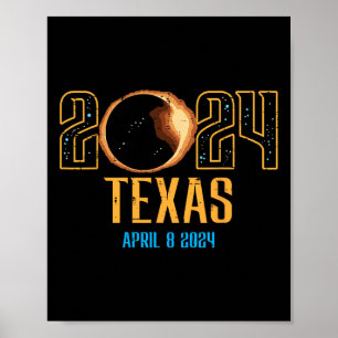 Texas Solar Eclipse 2024 Totality April 8 Men Wome Poster