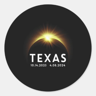 Texas Solar Eclipse Annular 2023 Totality April 20 Classic Round Sticker