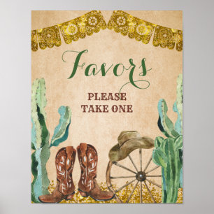 Texas Southwestern Desert Cowboy Birthday Favours Poster