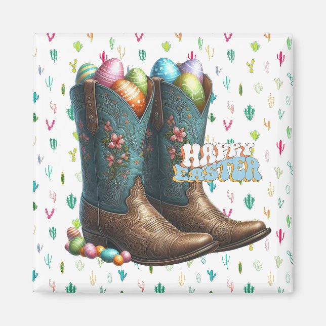 Texas/southwestern Easter egg boots  Magnet (Front)