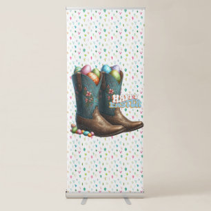 Texas/southwestern Easter egg boots Retractable Banner