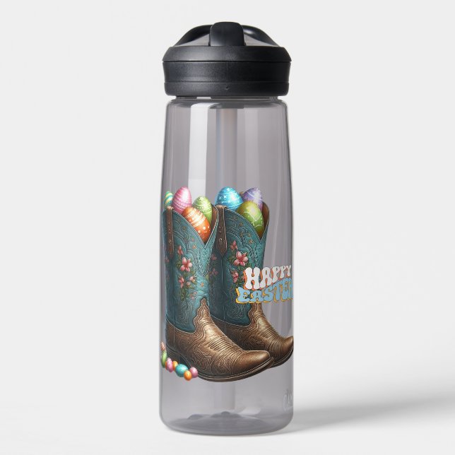 Texas/southwestern Easter egg boots  Water Bottle (Front)