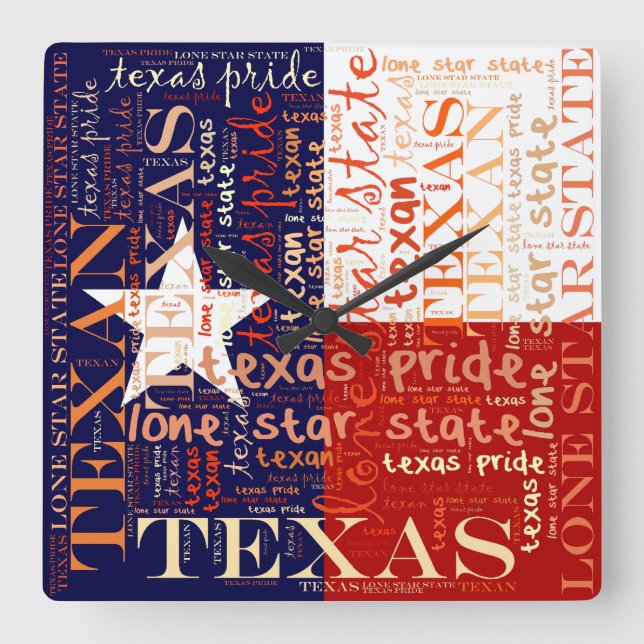 Texas Square Wall Clock (Front)