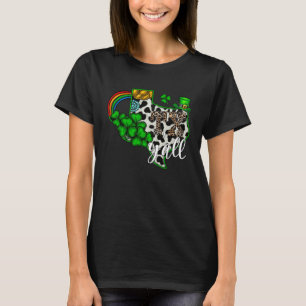 Texas St Patrick s Day Lucky Texas Map Cowhide Sha T-Shirt