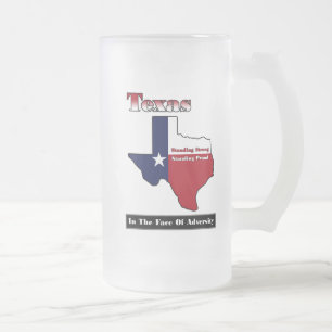 Texas Standing Strong Frosted Glass Beer Mug