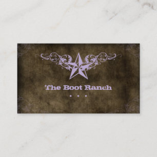 Texas Star Business Card Brown Suede Mauve