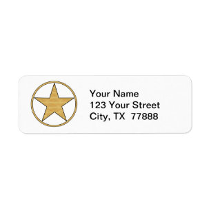 Texas star return address label