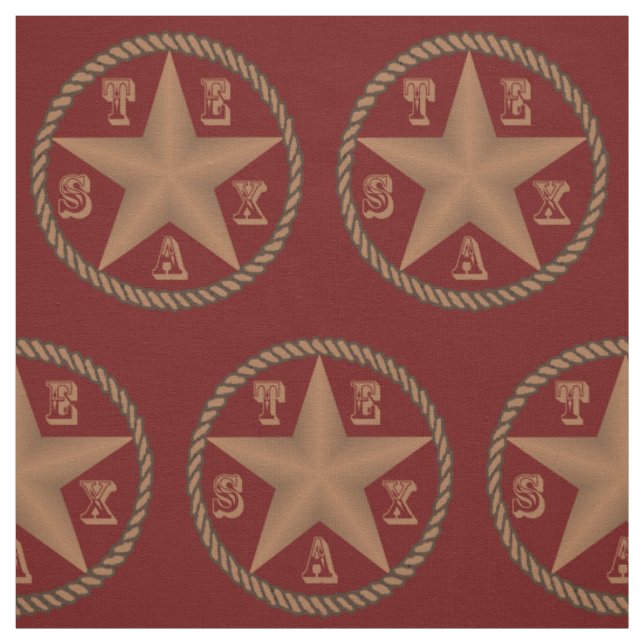 Texas Star With Rope Border ANY COLOR Fabric (Swatch)