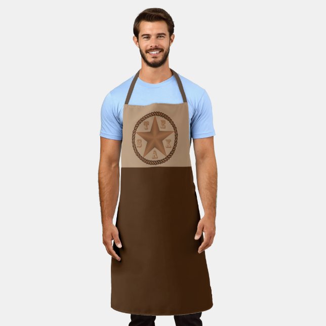 Texas Star With Rope Border   Apron (Worn)