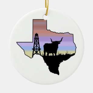 Texas State Ceramic Tree Decoration