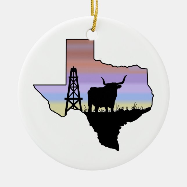 Texas State Ceramic Tree Decoration (Front)