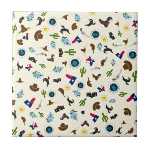 Texas state famous items tile