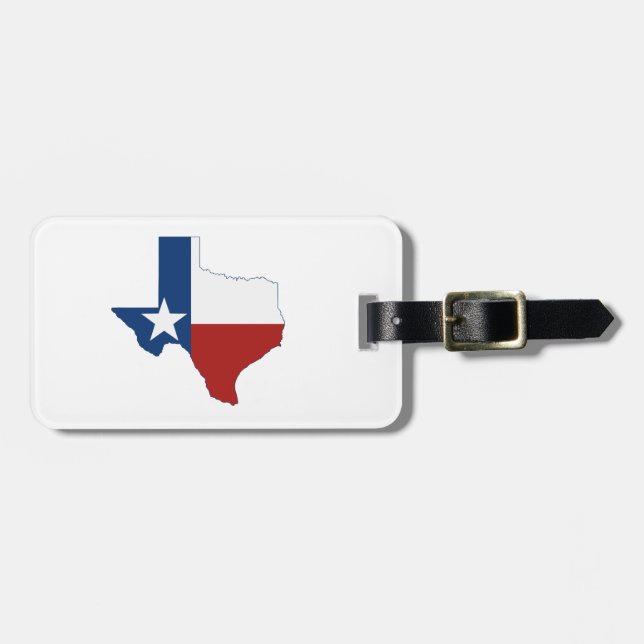 Texas State Flag and Map Luggage Tag (Front Horizontal)