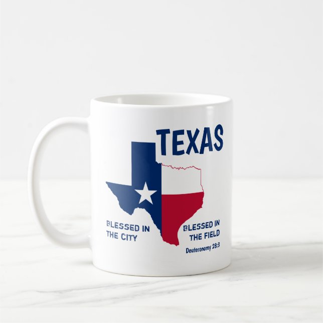 TEXAS STATE FLAG Christian Scripture Blessed Coffee Mug (Left)