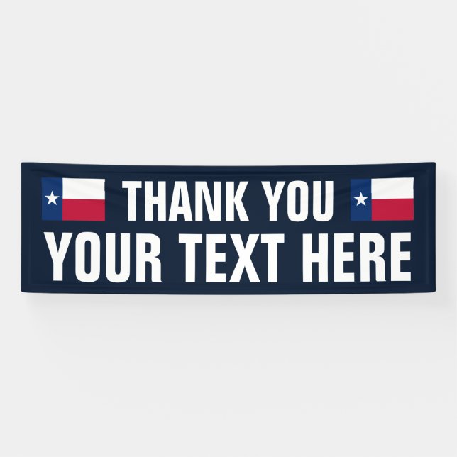 Texas state flag custom Thank You sign banner (Horizontal)