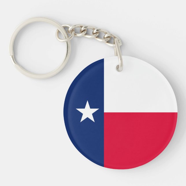 Texas State Flag Design Key Ring (Front)