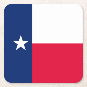 Texas State Flag Design Square Paper Coaster