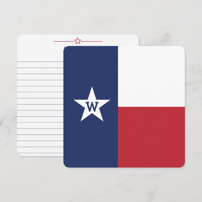 Texas State Flag Flat Note Card (Front/Back)