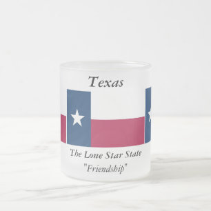 Texas State Flag Frosted Glass Coffee Mug