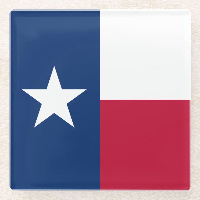 Texas State Flag Glass Coaster (Front)