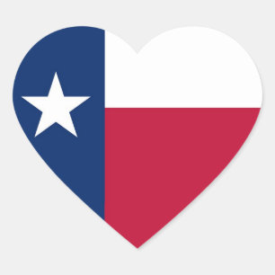 Texas State Flag Heart Sticker