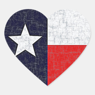 TEXAS STATE FLAG HEART STICKER