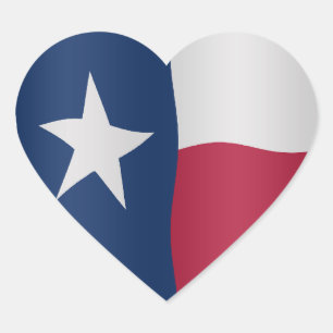 Texas state flag heart sticker