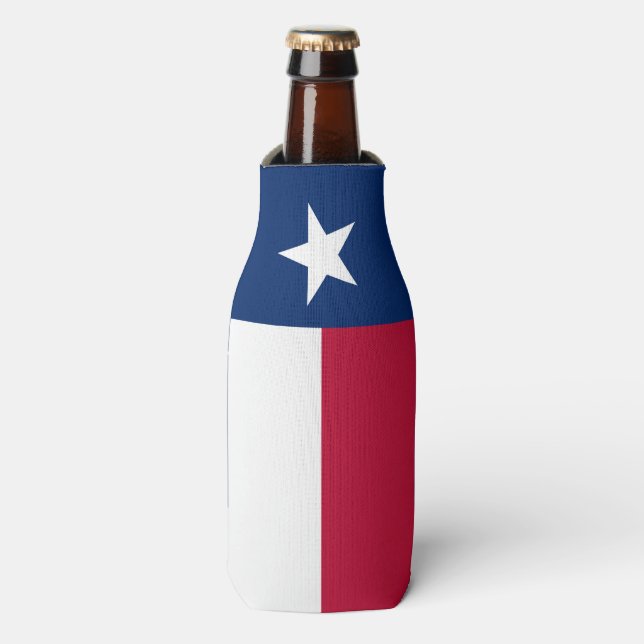 Texas state flag - high quality authentic colour bottle cooler (Bottle Front)