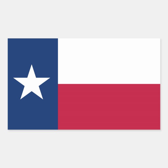 Texas state flag - high quality authentic colour rectangular sticker (Front)