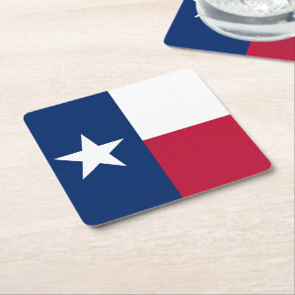 Texas state flag - high quality authentic colour square paper coaster