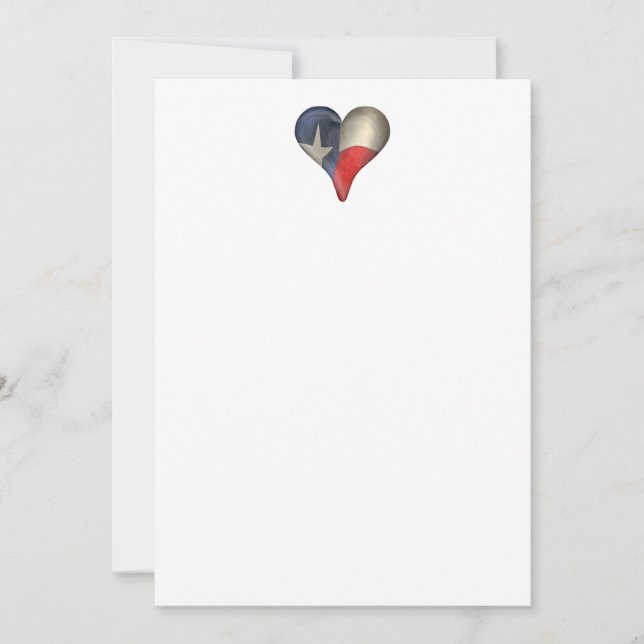 Texas State Flag In A Heart Invitation (Front)