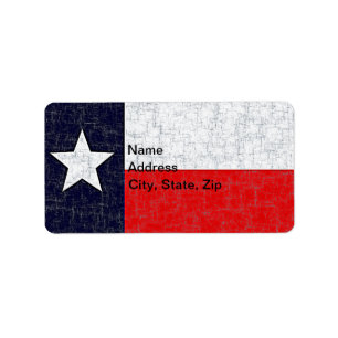 TEXAS STATE FLAG LABEL