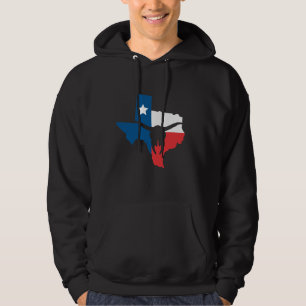 Texas State Flag Longhorn Silhouette Hoodie