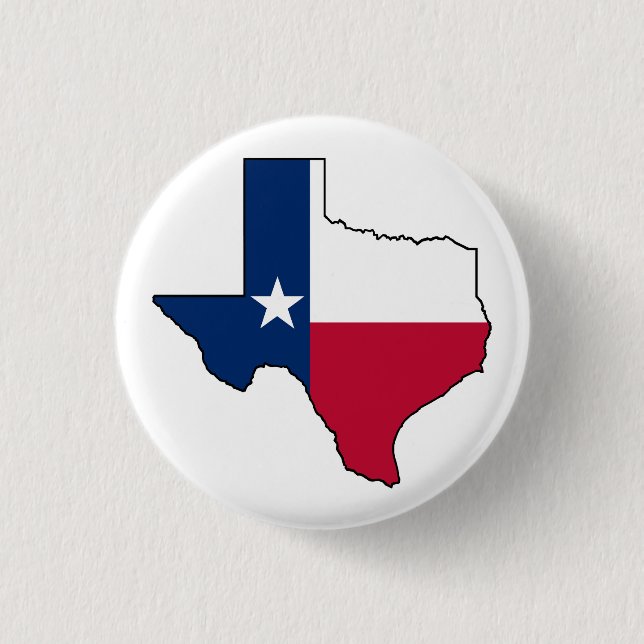 Texas State Flag Map  3 Cm Round Badge (Front)