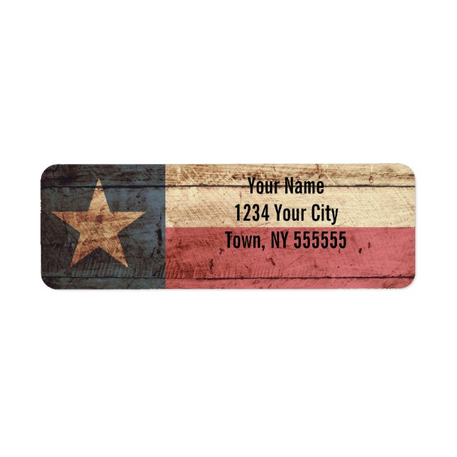 Texas State Flag on Old Wood Grain (Front)
