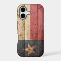 Texas State Flag on Old Wood Grain