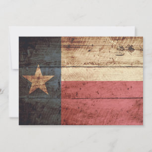 Texas State Flag on Old Wood Grain