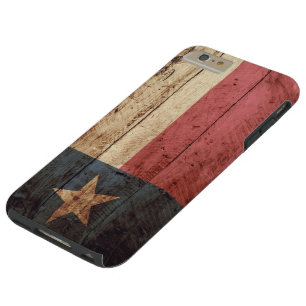 Texas State Flag on Old Wood Grain Tough iPhone 6 Plus Case