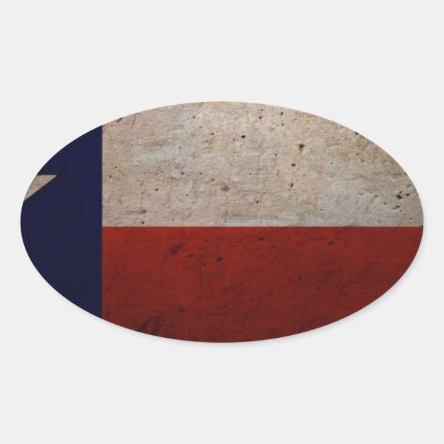 Texas State Flag Oval Sticker (Front)