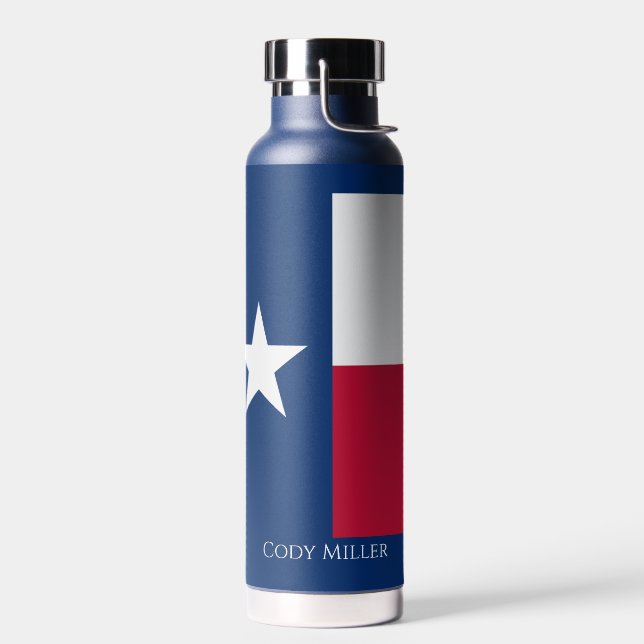 Texas State Flag Personalise Name Hot or Cold Water Bottle (Left)