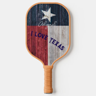 Texas state flag rustic style personalise thetext pickleball paddle