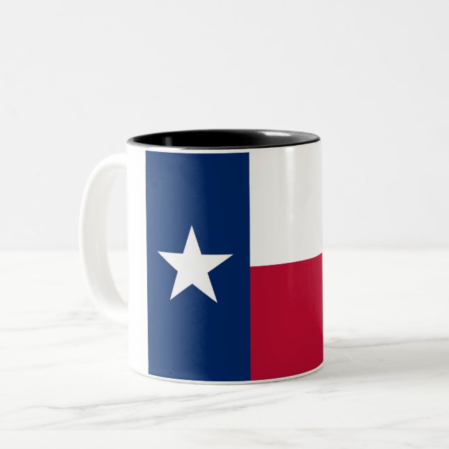 Texas State Flag Two-Tone Coffee Mug (Front Left)