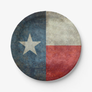 Texas state flag vintage disposable Paper Plates