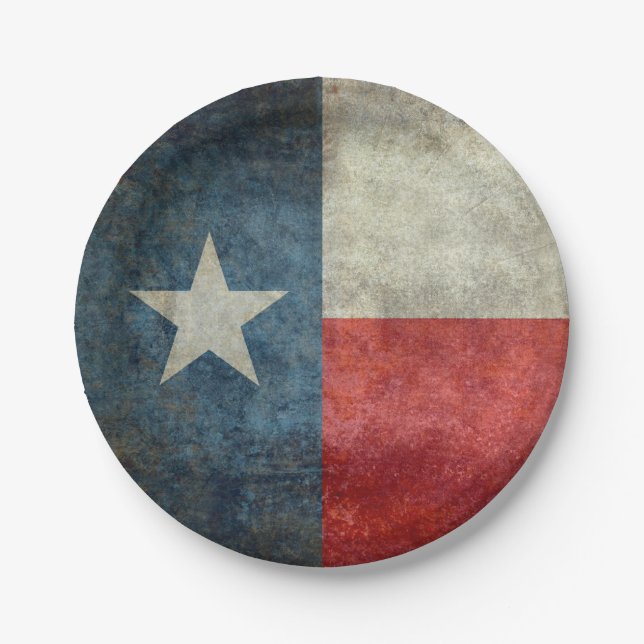 Texas state flag vintage disposable Paper Plates (Front)