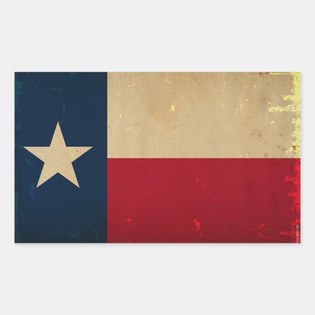 Texas State Flag VINTAGE Rectangular Sticker (Front)