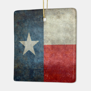 Texas state flag vintage retro christmas ornaments