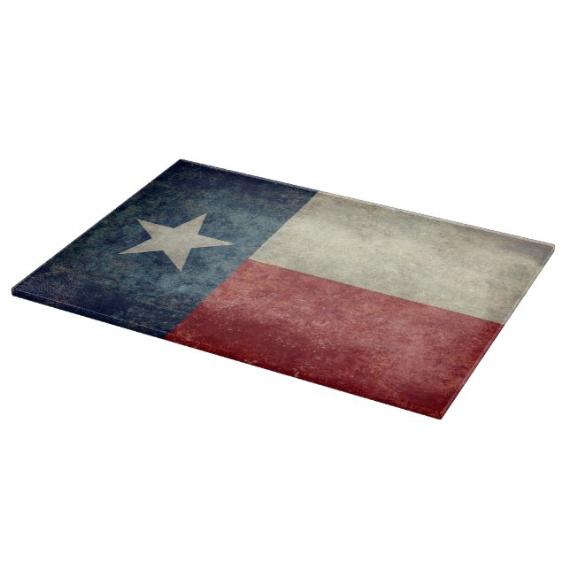Texas state flag vintage retro Glass Cutting Board (Corner)