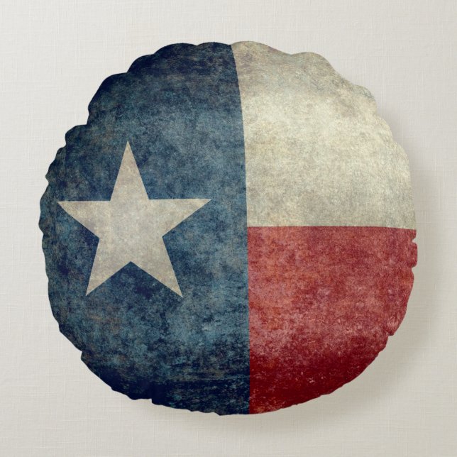 Texas state flag vintage retro Round Pillows (Front)