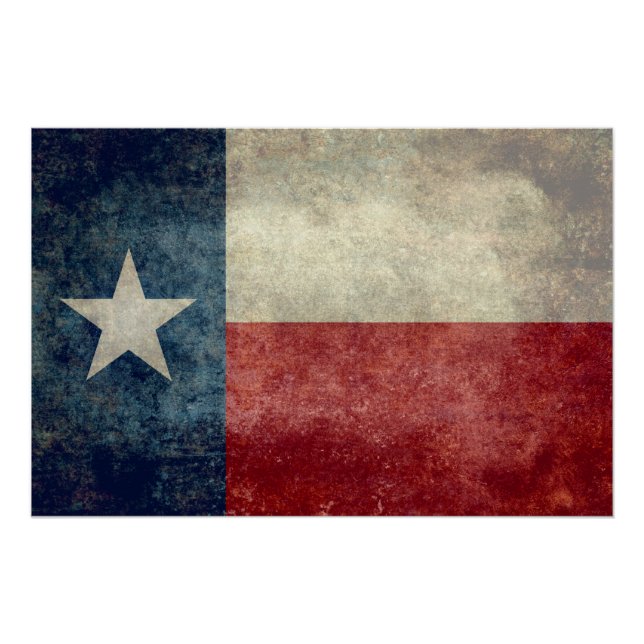 Texas state flag, Vintage retro style art poster (Front)